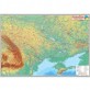 Украина. Физическая карта. 110х80 см. М 1: 250 000. Картон, планки